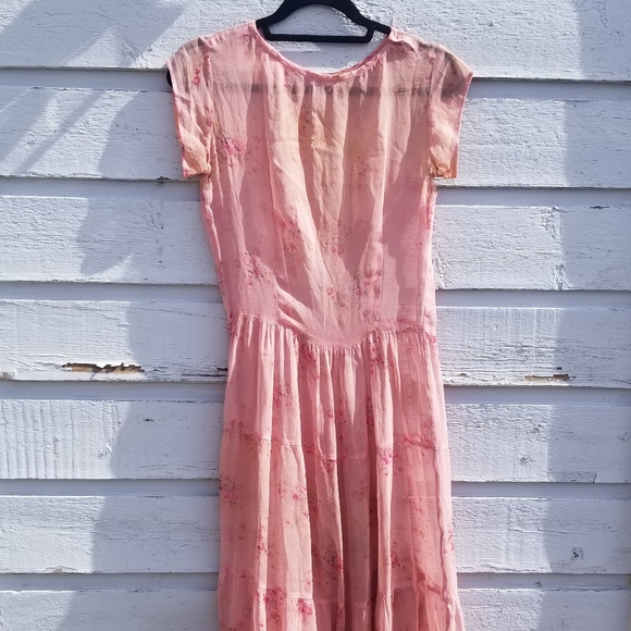 DOEN like vintage Pink Silk Sheer Dress - Picture 3 of 16